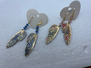 Clay filled butterfly wing earrings