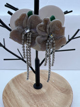 Clay plumeria floral earring with bling dangles