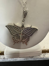 Kaleidoscope Butterfly Pendant Necklace: Silver Plated Vintage Style