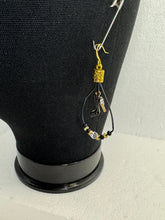 Black Leather High Heel Shoe Earrings: Beaded Fashion Jewelry