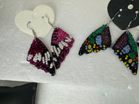 Bling Butterfly Wing Earrings: Diamond Dotted, Hypoallergenic