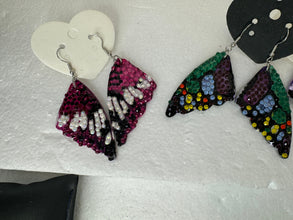 Bling Butterfly Wing Earrings: Diamond Dotted, Hypoallergenic
