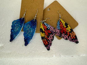 Bling Butterfly Wing Earrings: Diamond Dotted, Lightweight