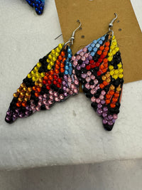 Bling Butterfly Wing Earrings: Diamond Dotted, Lightweight