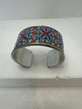 Polymere clay kaleidoscope designed pattern filled adjustable bracelet