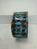 Polymere clay kaleidoscope designed pattern filled adjustable bracelet