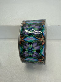 Polymere clay kaleidoscope designed pattern filled adjustable bracelet