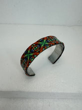 Polymere clay kaleidoscope designed pattern filled adjustable bracelet