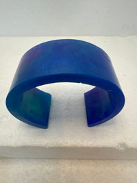 Peacock Resin Bangle Bracelet: Solid Wide Cuff