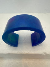 Peacock Resin Bangle Bracelet: Solid Wide Cuff