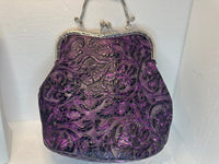 Classy Embossed Leather Victorian Style Handbag With Phone Slot