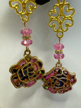 Gold Filigree Rose Necklace: Patterned Clay, Vintage Style