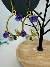 Handmade Clay Rose Teardrop Earrings: Floral Branch Dangles