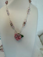 Handmade plumeria clay flower necklace