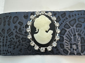 Pleather bracelets with a vintage style jewel piece