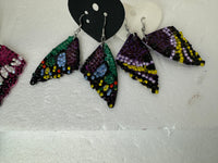 Bling Butterfly Wing Earrings: Diamond Dotted, Hypoallergenic