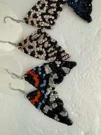 Bling Butterfly Wing Earrings: Diamond Dotted, Hypoallergenic