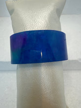 Peacock Resin Bangle Bracelet: Solid Wide Cuff