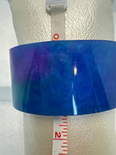 Peacock Resin Bangle Bracelet: Solid Wide Cuff