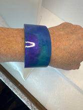 Peacock Resin Bangle Bracelet: Solid Wide Cuff