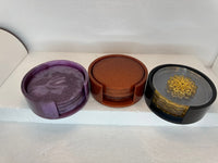 Resin coasters and holder