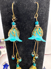 Hand Painted Lucite Tulip Earrings With Dangles