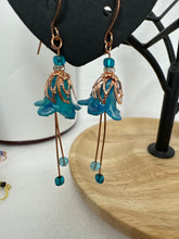 Hand Painted Lucite Tulip Earrings With Dangles