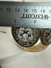 Victorian Style Antique Bronze Filigree Rhinestone Drop Earrings