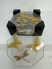 Resin coasters and holder