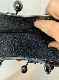 Classy Embossed Leather Victorian Style Handbag With Phone Slot