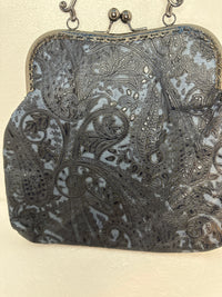 Classy Embossed Leather Victorian Style Handbag With Phone Slot
