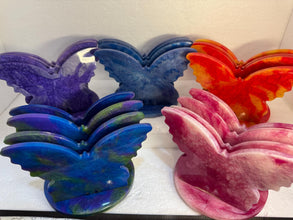 Butterfly Resin Color Pour Coaster Or Hot Pad Set