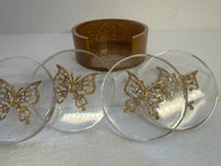 square, round or octagon coaster sets in resin with unique designs