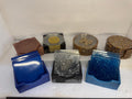 square, round or octagon coaster sets in resin with unique designs