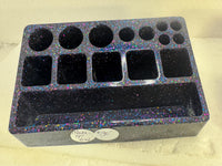 Varied Colored Resin Makeup Holder: Brush & Lipstick Organizer