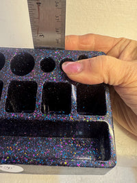 Varied Colored Resin Makeup Holder: Brush & Lipstick Organizer
