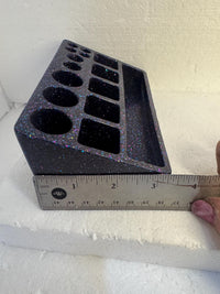 Varied Colored Resin Makeup Holder: Brush & Lipstick Organizer