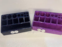 Varied Colored Resin Makeup Holder: Brush & Lipstick Organizer