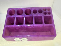 Varied Colored Resin Makeup Holder: Brush & Lipstick Organizer