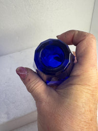 Blue Swirl Bathroom Tray Set: Octagonal Vase & Jar Organizer