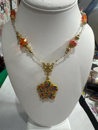 clay filled flower necklace