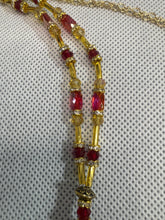 Red Peacock Pendant Necklace: Beaded Vintage Style Jewelry