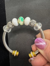 Big Beaded Specialty Silver Rhinestone Metal Bracelet