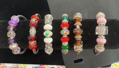 Big Beaded Specialty Silver Rhinestone Metal Bracelet