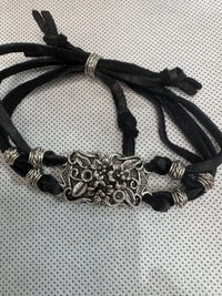Vintage Silver Plated Floral Charm Bracelet