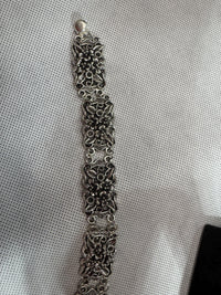 Vintage Silver Plated Floral Charm Bracelet