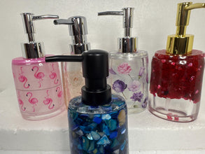 Resin soap or lotion dispenser in unique designs