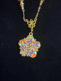 clay filled flower necklace