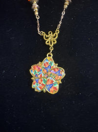 clay filled flower necklace