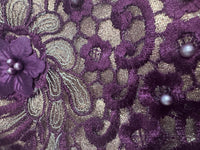 African Beaded Lace Leather Evening Bag